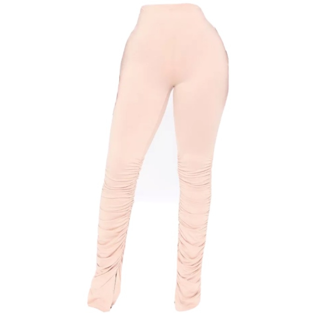 High rise stacked pants- taupe